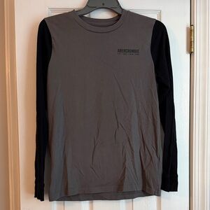 Abercrombie & Fitch Youth Charcoal and Black Long Sleeve Tee